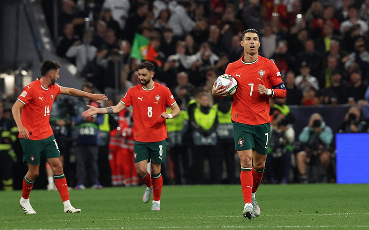Portekiz UEFA Uluslar Ligi şampiyonu olurken Ronaldo'nun gol sevinci