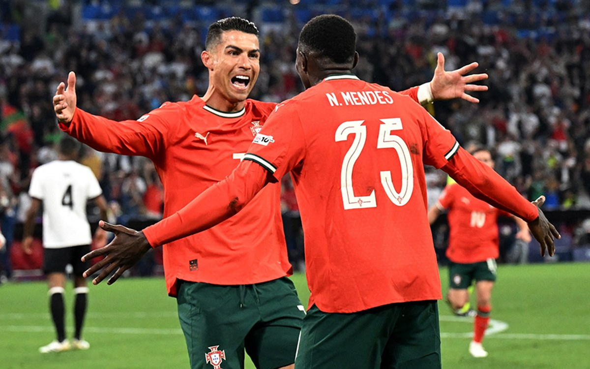 Uluslar Ligi final maçında Ronaldo ve Wirtz'in golü sonrası sevinç anı